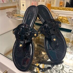 Tory Burch Navy Blue Patent Sandals